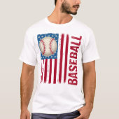 Sterne, Streifen und Baseball-T-Shirt T-Shirt (Vorderseite)