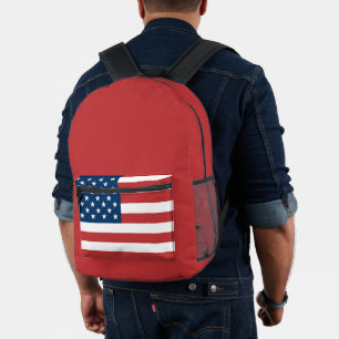 Sterne, Streifen und Bold Red: Amerikanische Flagg Bedruckter Rucksack