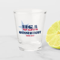 Sterne, Streifen und Connecticut 1788 Shot glass