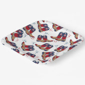 Sterne, Streifen und Cowboystiefel - Patriotisches Pappteller (Gewinkelt)