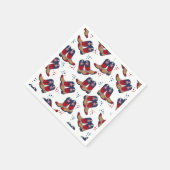 Sterne, Streifen und Cowboystiefel - Patriotisches Serviette (Ecke)