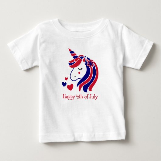 Sterne, Streifen und Einhornmagie Baby T-shirt (Vorderseite)