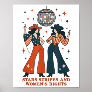 Sterne Streifen Und Frauenrechte 4. Juli Gleich Poster