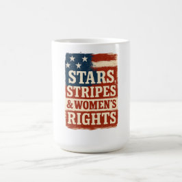 Sterne, Streifen und Frauenrechte - abgenutzte Fla Kaffeetasse