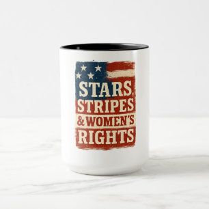 Sterne, Streifen und Frauenrechte - abgenutzte Fla Tasse