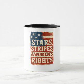 Sterne, Streifen und Frauenrechte - abgenutzte Fla Tasse