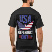 Sterne, Streifen und Freiheit: Unabhängigkeitstag T-Shirt (Rückseite)