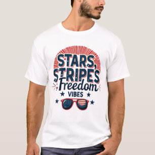 Sterne, Streifen und Freiheitsbilder T-Shirt
