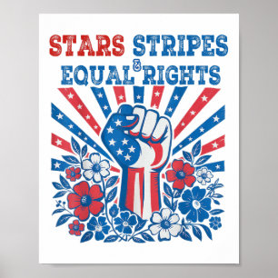 Sterne Streifen Und Gleiche Rechte 4. Juli Feminis Poster