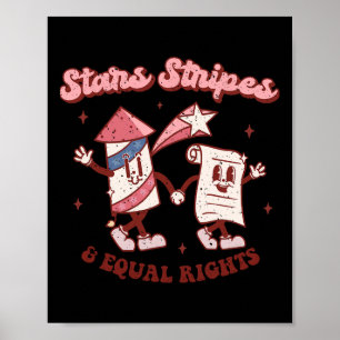 Sterne Streifen Und Gleiche Rechte 4. Juli Retro G Poster
