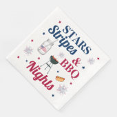 Sterne, Streifen und GRILLEN - Nächte - Patriotisc Serviette (Ecke)