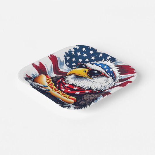 Sterne, Streifen und Grobbleche Pappteller (Gewinkelt)