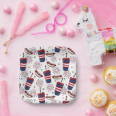 Sterne, Streifen und Größe - ein Patriotisches Fes Pappteller (Party)