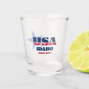 Sterne, Streifen und Idaho 1890 Shot glass Schnapsglas