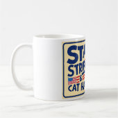 Sterne, Streifen und Katzen - Funny Cat Tasse (Links)