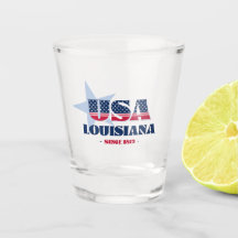 Sterne, Streifen und Louisiana 1812 Shot glass