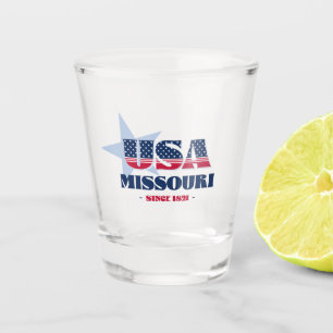 Sterne, Streifen und Missouri 1821 Shot glass Schnapsglas