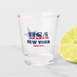 Sterne, Streifen und New York 1788 Shot glass Schnapsglas
