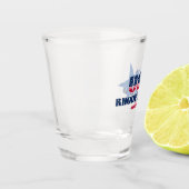 Sterne, Streifen und Rhode Island 1790 Shot glass Schnapsglas (Links)