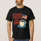 Sterne, Streifen und Sippen | Retro Americana-Kaff T-Shirt (Vorderseite)