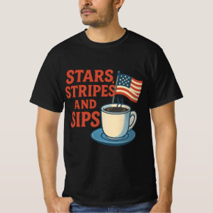 Sterne, Streifen und Sippen   Retro Americana-Kaff T-Shirt