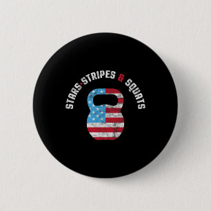 Sterne Streifen Und Squad Workout Gym Usa Flagge 4 Button