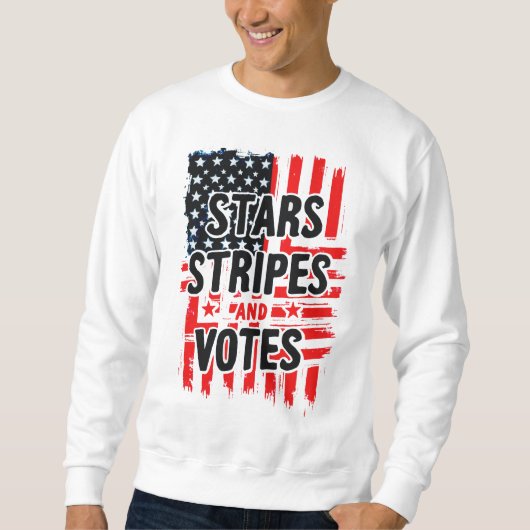 Sterne, Streifen und Stimmen mit amerikanischer Fl Sweatshirt (Vorderseite)