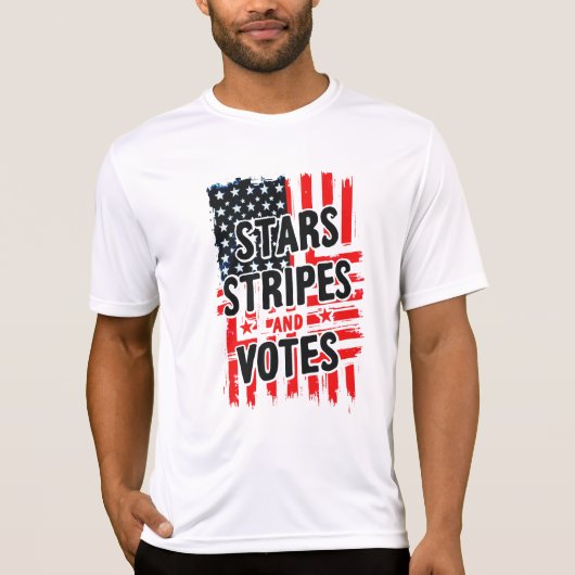 Sterne, Streifen und Stimmen mit amerikanischer Fl T-Shirt (Vorderseite)