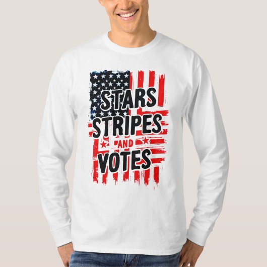 Sterne, Streifen und Stimmen mit amerikanischer Fl T-Shirt (Vorderseite)