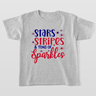 Sterne Streifen und Tonnen von Glitzer 4. Juli T-Shirt