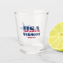Sterne, Streifen und Vermont 1791 Shot glass