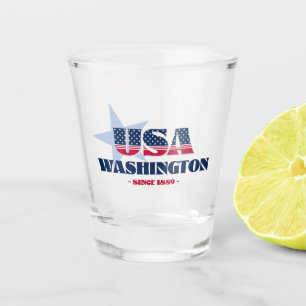 Sterne, Streifen und Washington 1889 Shot glass Schnapsglas