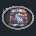 Sterne & Streifen USA-Flagge mit Bald-Adler und Ro Ovale Gürtelschnalle<br><div class="desc">Zeigen Sie Ihren Patriotismus stilvoll. Dieses Design hat einen Glatzenadler,  umgeben von rote Rosen vor einer amerikanischen Flagge. Geeignet für den Amerikanische Unabhängigkeitstag,  die Unabhängigkeit oder den Präsidenten-Tag,  oder jeden nationalen Feiertag.</div>