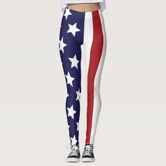 Sterne Streifen USA Leggings (Vorderseite)