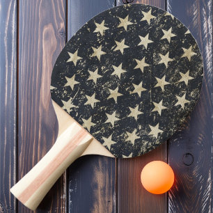 Sterne & Streifen Vintage Tischtennis Schläger