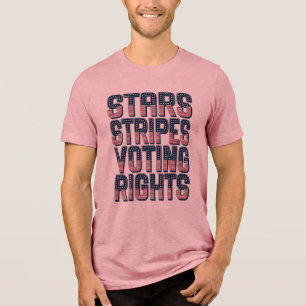 Sterne Streifen Wahlrecht Patriotische Kunst Tri-Blend Shirt