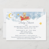 *~* Sterne Teddy Bear Red Flugzeug Baby Boy Dusche Einladung (Rückseite)