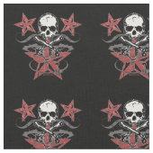 Sterne u. Schädel-Gewebe Stoff (Nahaufnahme)