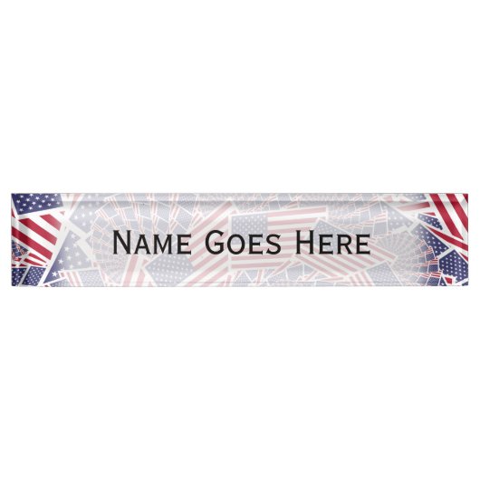 Sterne u. Streifen für immer Namensplakette (Vorderseite)