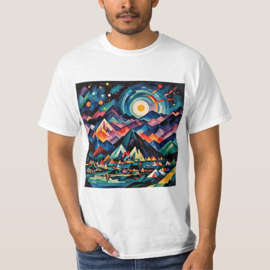 Sterne über Bergspitzen 2 T-Shirt (Vorderseite)