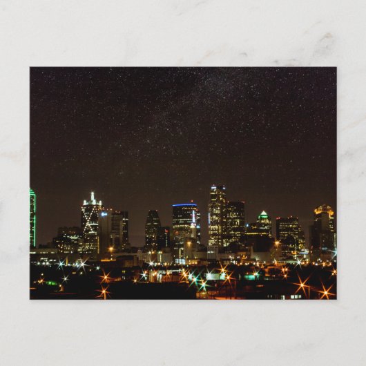 Sterne über Dallas, Texas Postkarte (Vorderseite)
