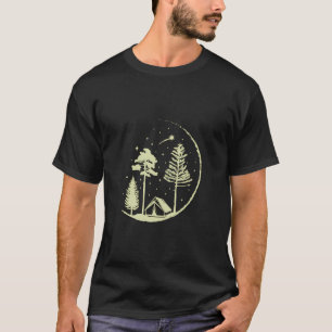 Sterne und Bäume schießen umkreist Natur Wandern L T-Shirt
