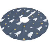 Sterne und Bäume Weihnachten Polyester Weihnachtsbaumdecke (Schrägansicht)