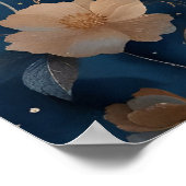 Sterne und Blume Blumenmuster Poster (Ecke)