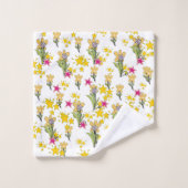 Sterne und Blumen Badhandtuch Set (Waschlappen)