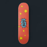 Sterne und Cartoon Zap Personalisierbar Skateboard<br><div class="desc">Modernes,  individuelles Design</div>