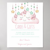 Sterne und Cloud-Girl-Babydusche Poster (Vorne)