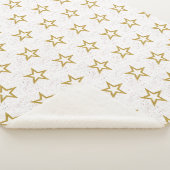 Sterne und Confetti Rosa, Gold und Weiß elegant Sherpadecke (3/4)