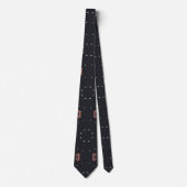 Sterne und einzigartige Raumschiff Muster Neck Tie Krawatte (Vorderseite)
