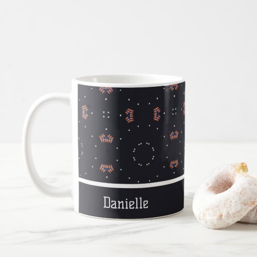 Sterne und einzigartiges Raumschiffmuster Kaffeetasse (Mit Donut)